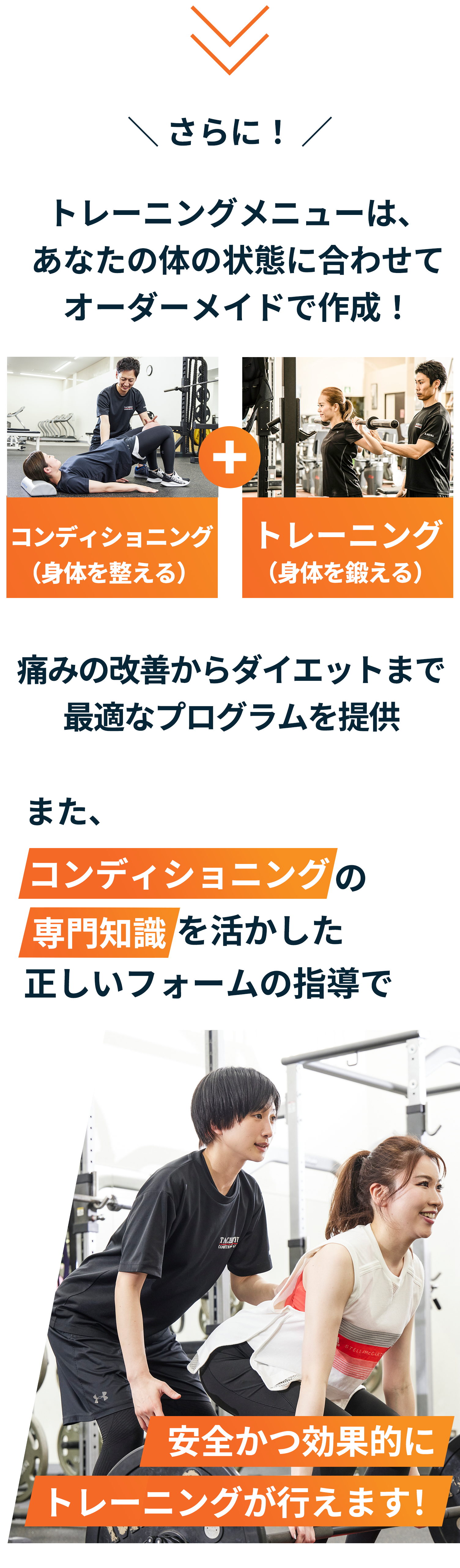トレーニングメニューカスタマイズ